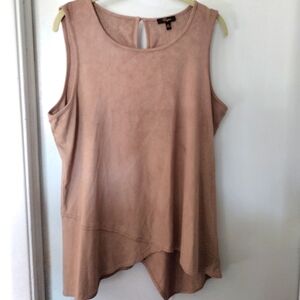 Cupio / Faux Suede Swing Top / Tan